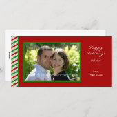 Striped Christmas Photo Card Feestdagenkaart (Voorkant / Achterkant)