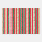 Striped Christmas Wrapping Paper, Pine Tree Inpakpapier Vel (Voorkant)