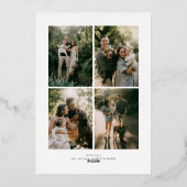 Striped Classic Holiday Photo Folie Feestdagenkaart (Achterkant)