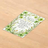 Striped Clover Border Party  Acryl Uitnodigingen (Laagn)