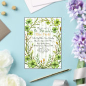 Striped Clover Border Party  Acryl Uitnodigingen (Insitu (Huwelijk))