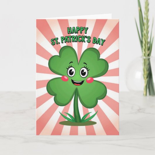 Striped Clover Happy Day Card Kaart (Voorkant)