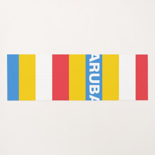 Striped Colors of Aruba Flag Yogamat (Achterkant (horizontaal))