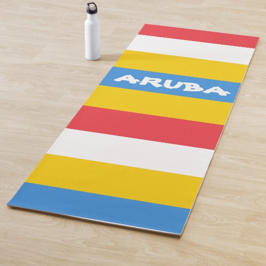 Striped Colors of Aruba Flag Yogamat (In situ)