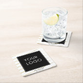 Striped Company Business Corporate Logo White Kartonnen Onderzetters (Insitu)