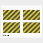 Striped Construction - Yellow & Black Diagonal Rechthoekige Sticker (Vel)