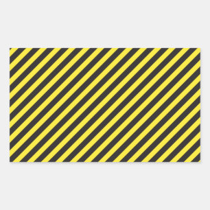 Striped Construction - Yellow & Black Diagonal Rechthoekige Sticker