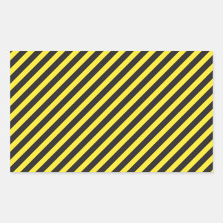 Striped Construction - Yellow & Black Diagonal Rechthoekige Sticker