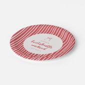 Striped Coquette Bow Bachelorette Weekend Papieren Bordje (Gekanteld)