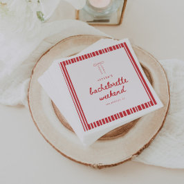 Striped Coquette Bow Custom Bachelorette Servet