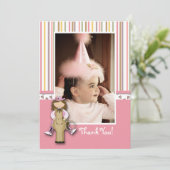 Striped Cowgirl Foto Hartelijk dank! Bedankkaart (Staand voorkant)