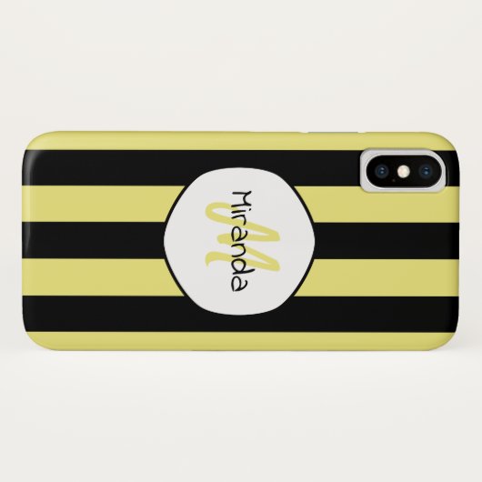 Striped Cucumber Beetle Patroonnaam en Monogram Case-Mate iPhone Case (Achterkant (horizontaal))
