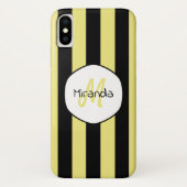 Striped Cucumber Beetle Patroonnaam en Monogram Case-Mate iPhone Case (Achterkant)