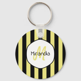 Striped Cucumber Beetle Patroonnaam en Monogram Sleutelhanger