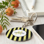 Striped Cucumber Beetle Patroonnaam en Monogram Sleutelhanger (Zijkant)