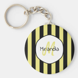 Striped Cucumber Beetle Patroonnaam en Monogram Sleutelhanger