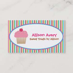 Striped Cupcake Calling Visitekaartje Contactkaartje