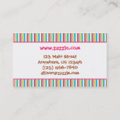 Striped Cupcake Calling Visitekaartje Contactkaartje (Achterkant)