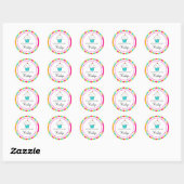 Striped Cupcake-labels, uit de keuken van.. Ronde Sticker (Vel)