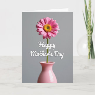 Striped Daisy Happy Mothers Day Card Kaart