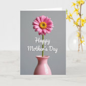 Striped Daisy Happy Mothers Day Card Kaart (Gele Bloem)