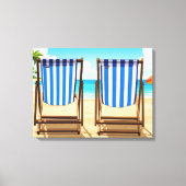 Striped deckchairs canvas print (Voorkant)