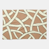 Striped design bruin crème theedoek (Horizontaal)