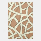 Striped design bruin crème theedoek (Verticaal)