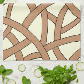 Striped design bruin crème theedoek (Gevouwen)