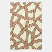 Striped design bruin crème theedoek (Verticaal)