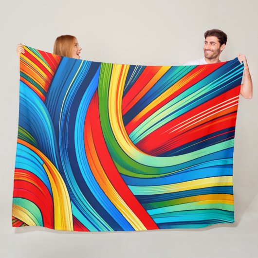 Striped design fleece deken (In situ)