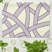 Striped design Paarse crème Theedoek (Gevouwen)