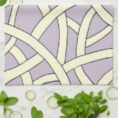 Striped design Paarse crème Theedoek (Gevouwen)