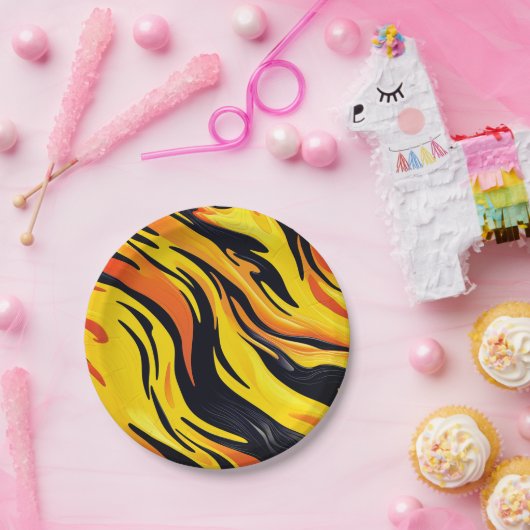 Striped design papieren bordje (Feest)