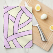 Striped design roze crème theedoek (Quarter Fold)