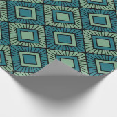 Striped Diamonds - Blauwgroen Cadeaupapier (Hoek)