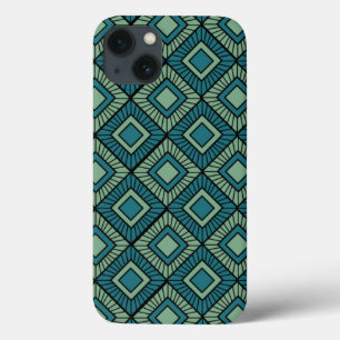 Striped Diamonds - Blauwgroen Case-Mate iPhone Case