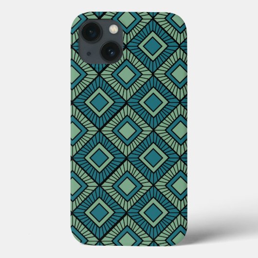 Striped Diamonds - Blauwgroen Case-Mate iPhone Case (Achterkant)