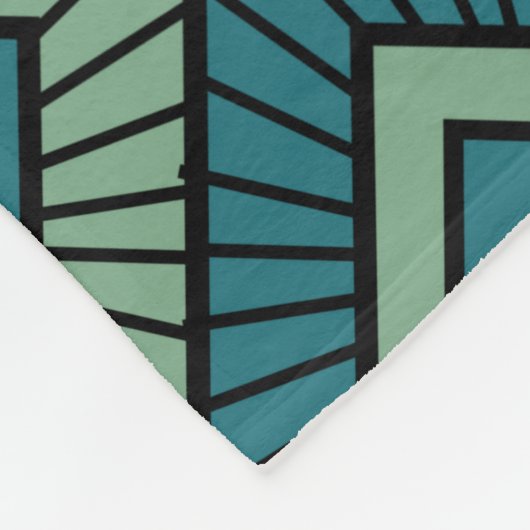 Striped Diamonds - Blauwgroen Fleece Deken (Hoek)