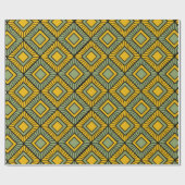 Striped Diamonds - Groen Cadeaupapier (Vlak)
