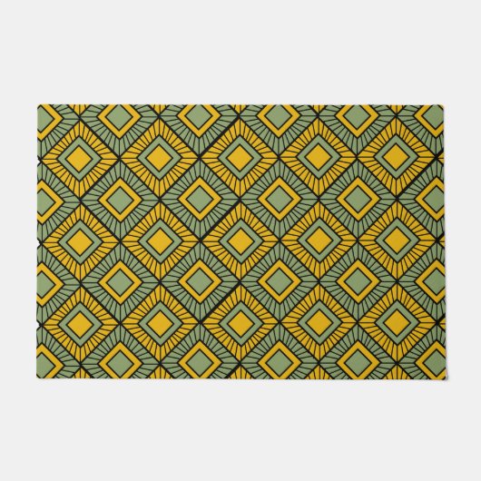 Striped Diamonds - Groen Deurmat (Voorkant)