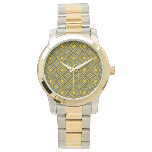 Striped Diamonds - Groen Horloge