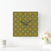 Striped Diamonds - Groen Vierkante Klok (Huis)