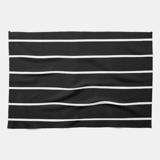 Striped-Dish-Towels-Black-White-Traditional Theedoek (Horizontaal)