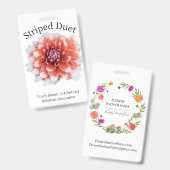 Striped Duet Dahlia ID Badge (Voor- en achterkant)