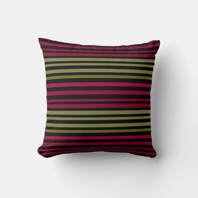 striped, eenvoudig, roze, horizontale strepen, min kussen (Voorkant)