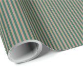 Striped Emerald Green Rose Gold Christmas Holiday Cadeaupapier (Rol Hoek)
