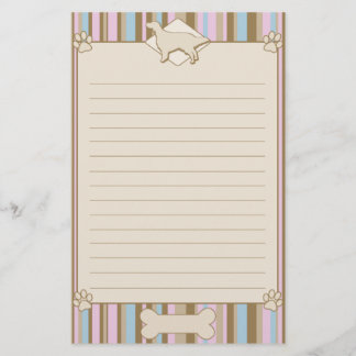 Striped English Setter Stationery Briefpapier
