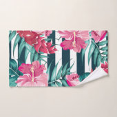 Striped Exotic Flowers zomerontwerp Bad Handdoek (Handdoek)