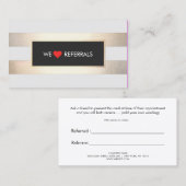 Striped FAUX Gold en Black Red Heart Referral (Voorkant / Achterkant)